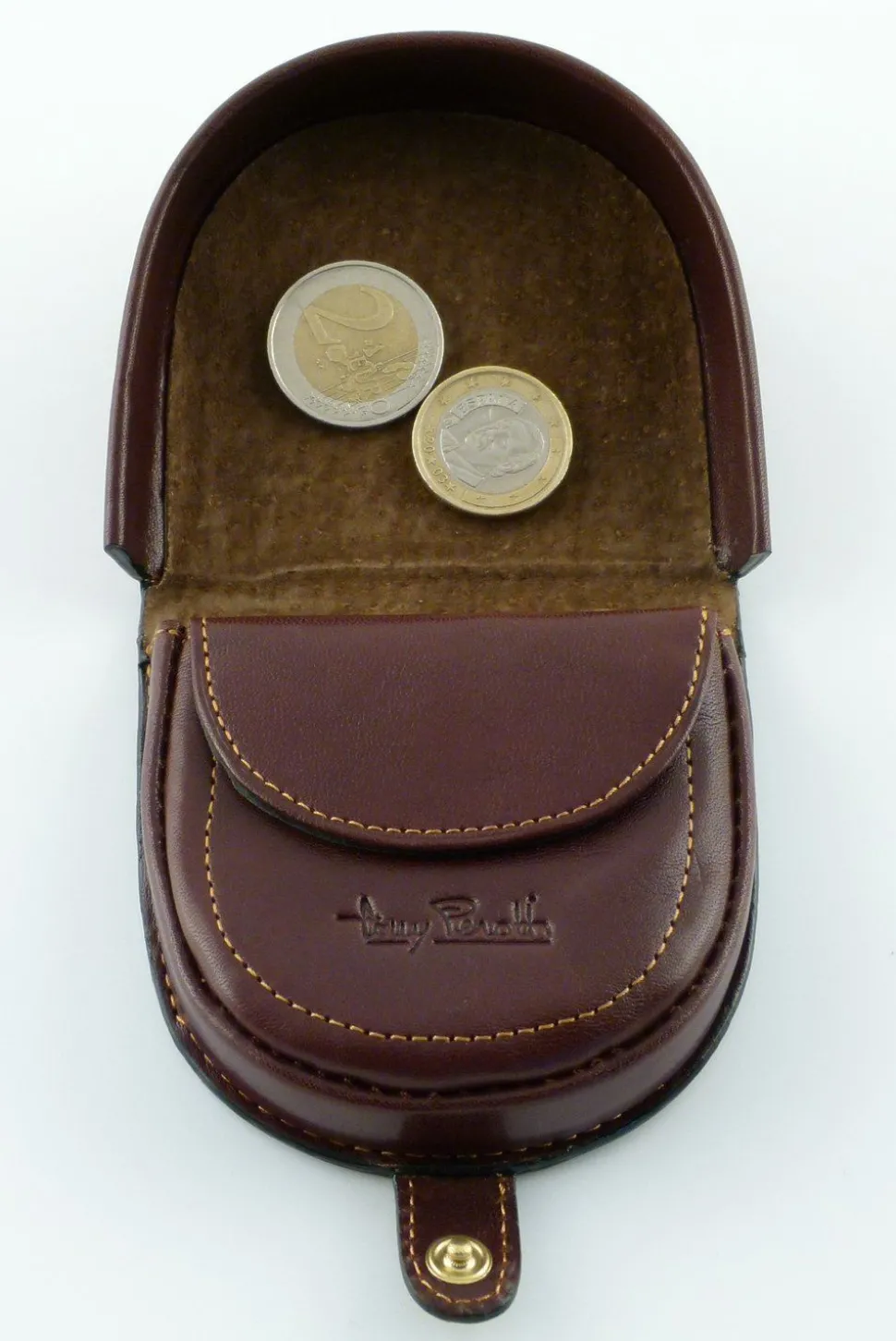 Portamonete tacco in cuoio Tony Perotti art 1196 marrone