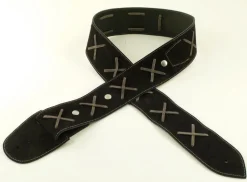 Tracolla per chitarra/basso in pelle Gilmodel nera