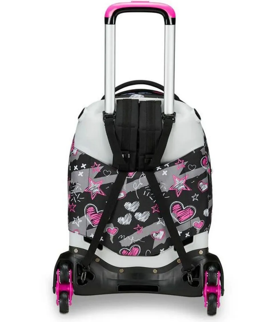 Trolley scuola Seven Jack 3 ruote Draft Heart