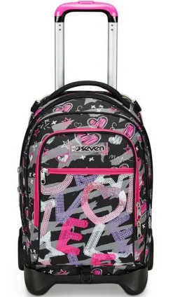 Trolley scuola Seven Jack 2 ruote Draft Heart