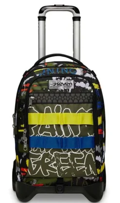 Trolley scuola Seven Jack 2 ruote Fluo Belts
