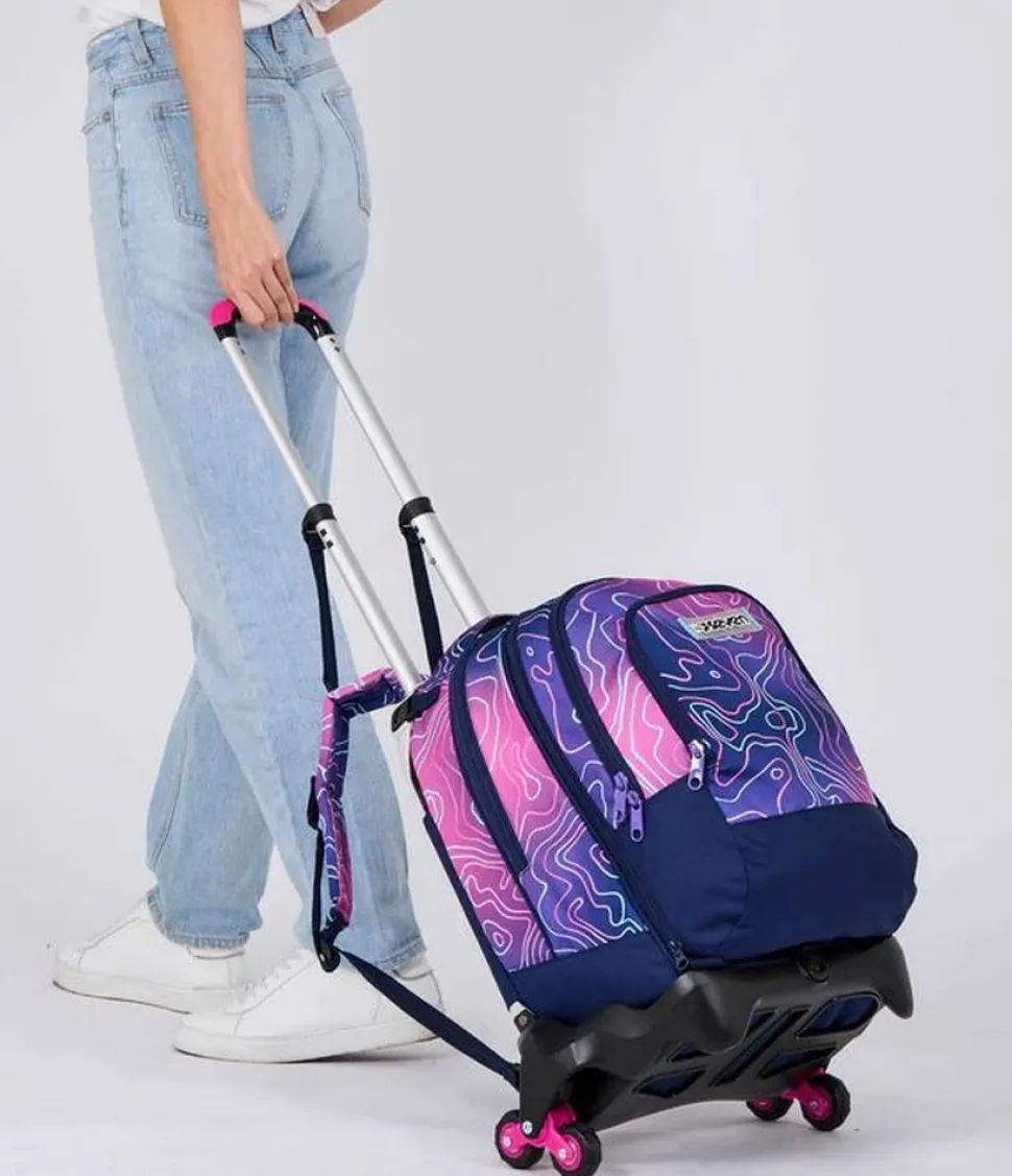 Trolley scuola Seven Jack 3 ruote Detach Mapset Girl