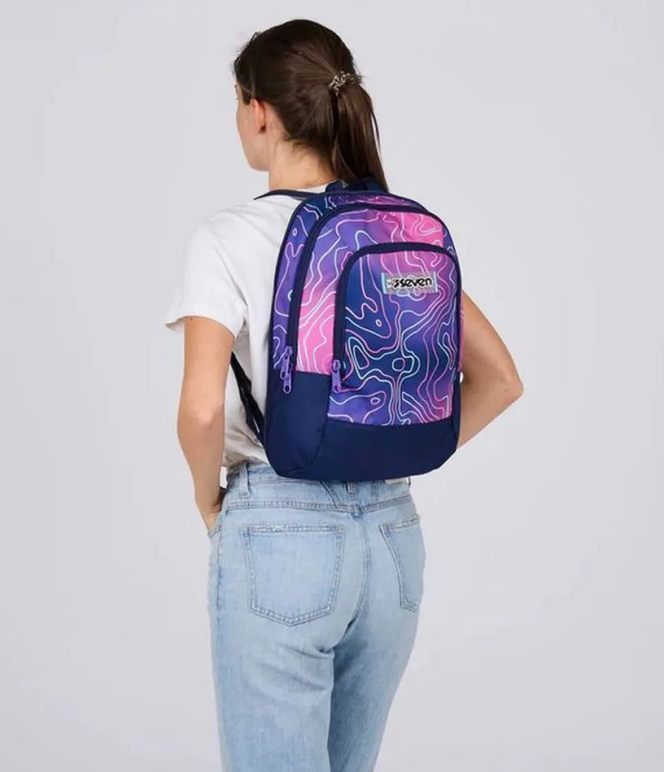 Trolley scuola Seven Jack 3 ruote Detach Mapset Girl