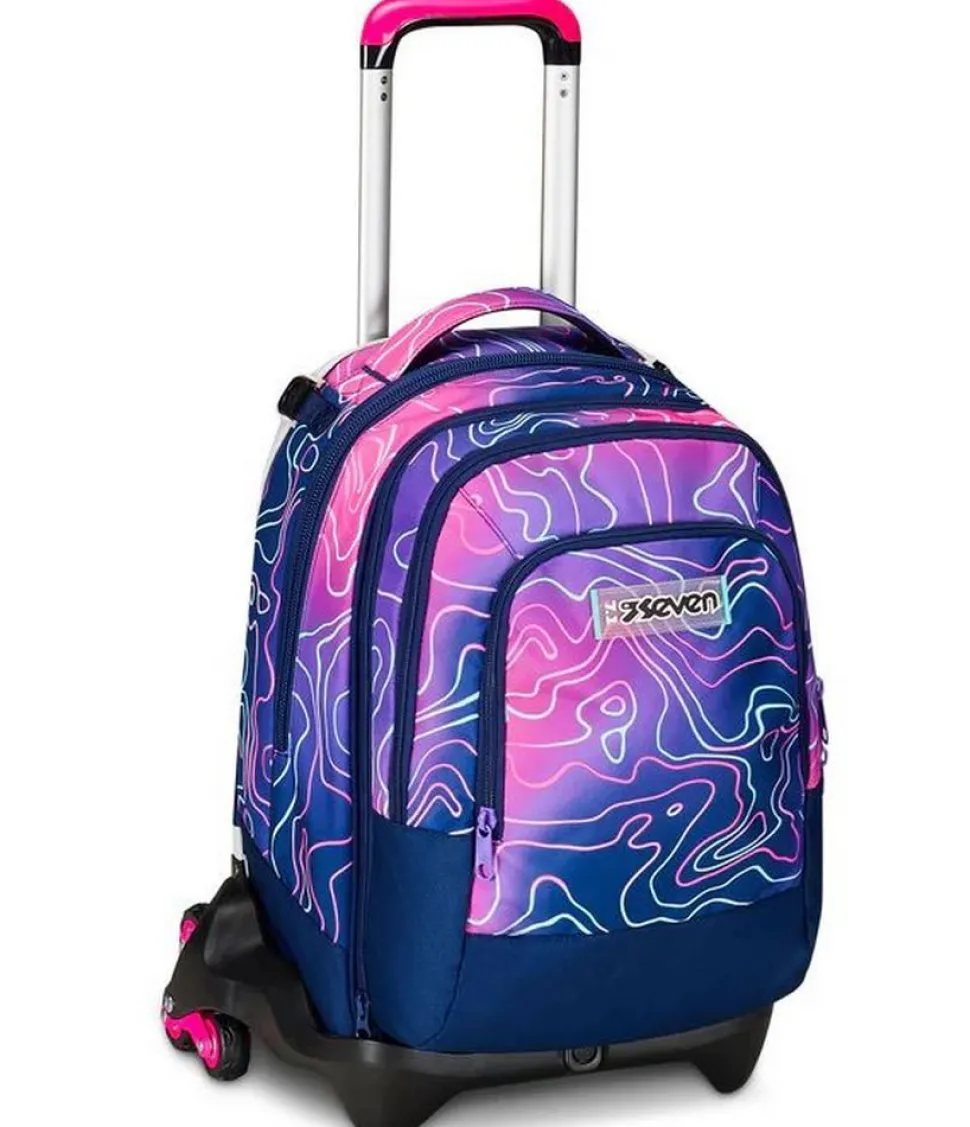 Trolley scuola Seven Jack 3 ruote Detach Mapset Girl