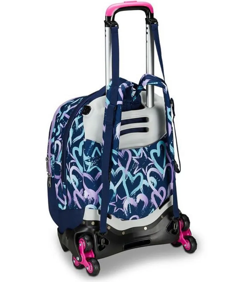 Trolley scuola Seven Jack 3 ruote Detach Crystal Purple