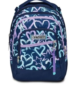 Trolley scuola Seven Jack 3 ruote Detach Crystal Purple