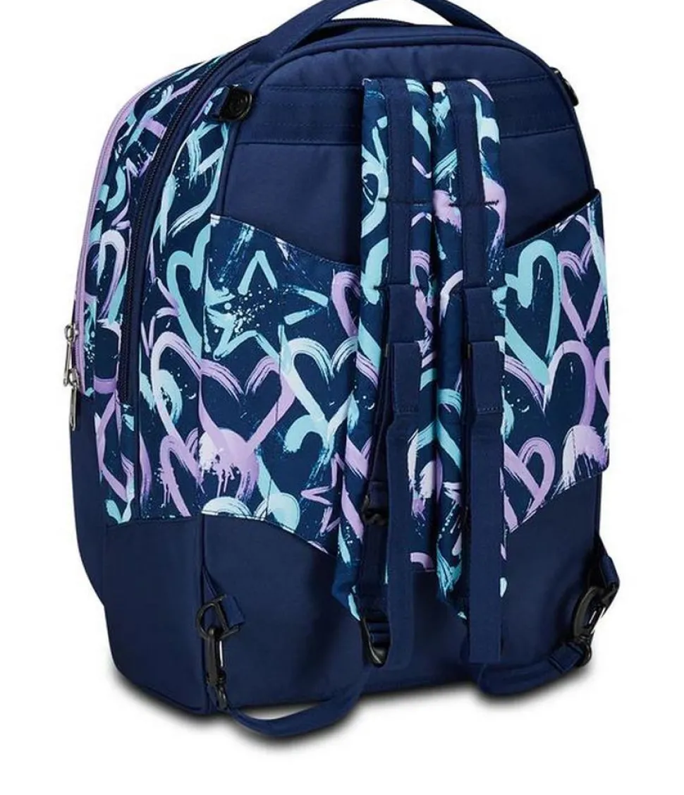 Trolley scuola Seven Jack 3 ruote Detach Crystal Purple
