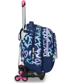 Trolley scuola Seven Jack 3 ruote Detach Crystal Purple