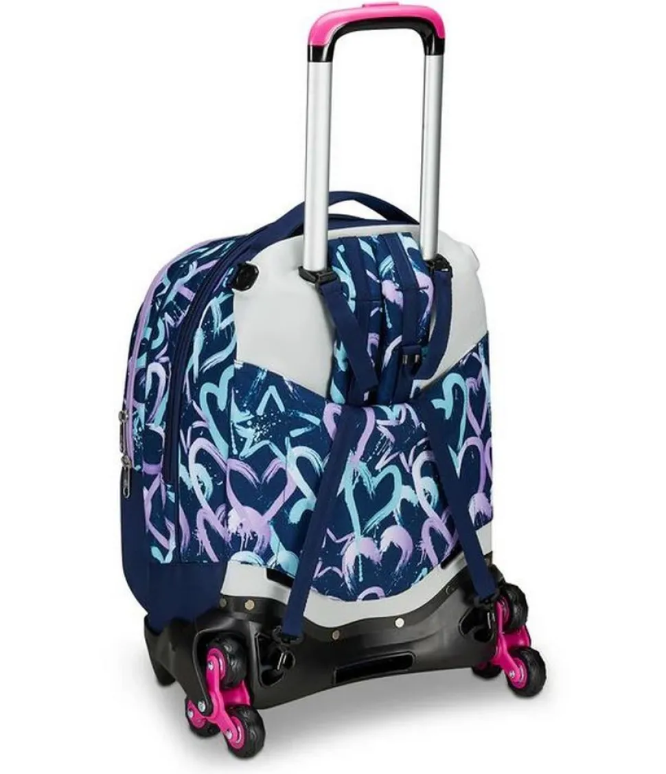 Trolley scuola Seven Jack 3 ruote Detach Crystal Purple