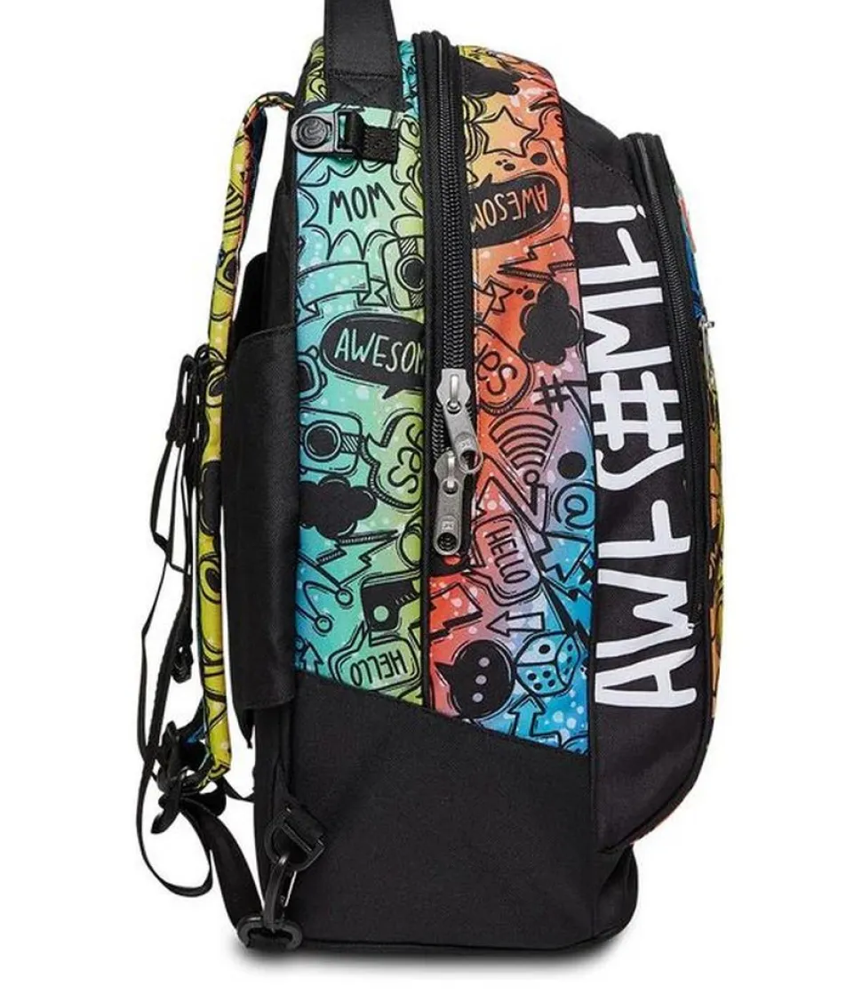 Trolley scuola Seven Jack 3 ruote Fluo Stamp