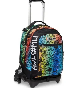 Trolley scuola Seven Jack 3 ruote Fluo Stamp