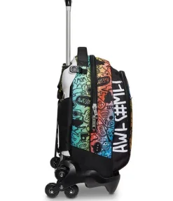 Trolley scuola Seven Jack 3 ruote Fluo Stamp