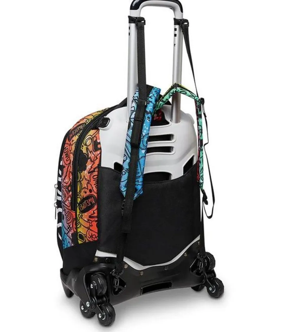 Trolley scuola Seven Jack 3 ruote Fluo Stamp