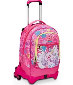 Trolley scuola SJ Jack 3 ruote Unicorn Led