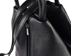 Zaino e monospalla donna in pelle 20055 Nero