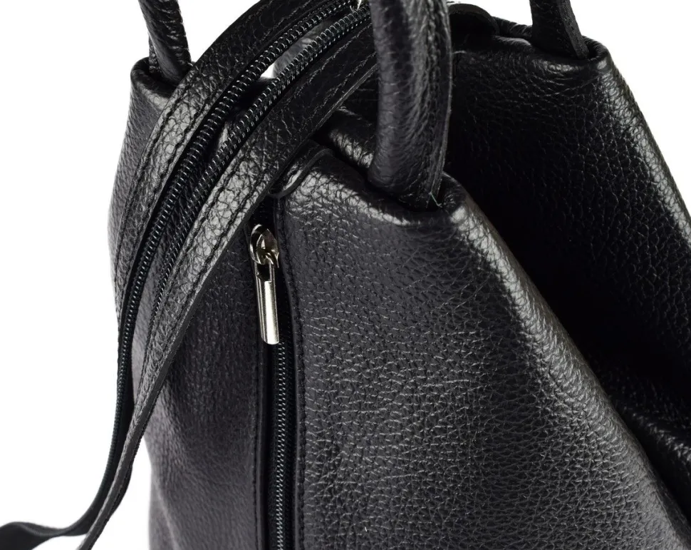 Zaino e monospalla donna in pelle 20055 Nero