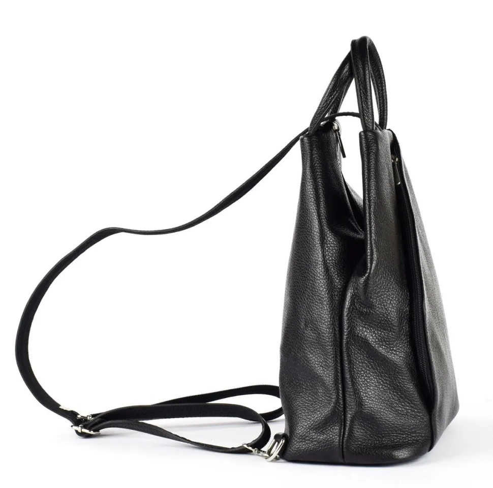 Zaino e monospalla donna in pelle 20055 Nero