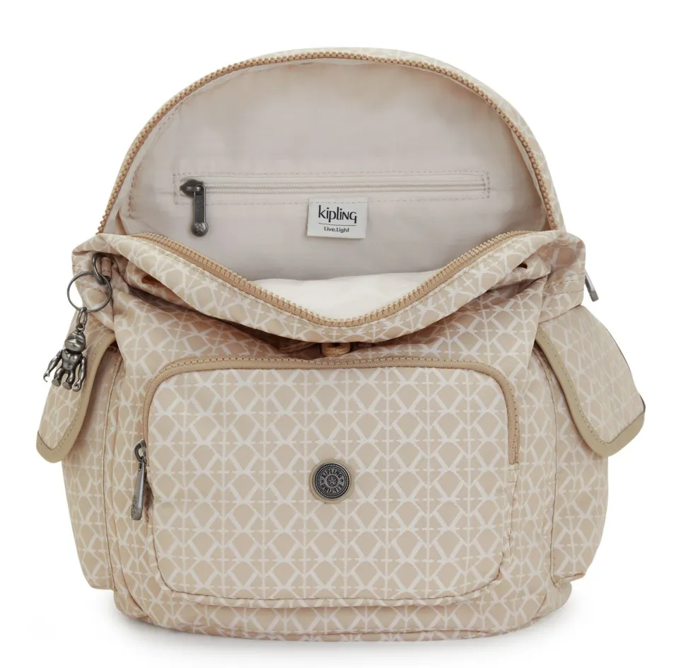 Zaino Kipling City Pack S Signature Beige