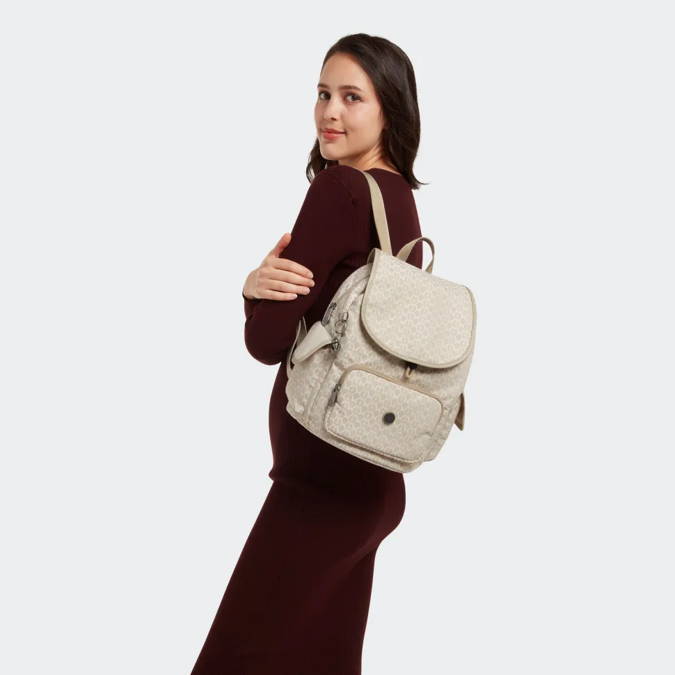 Zaino Kipling City Pack S Signature Beige
