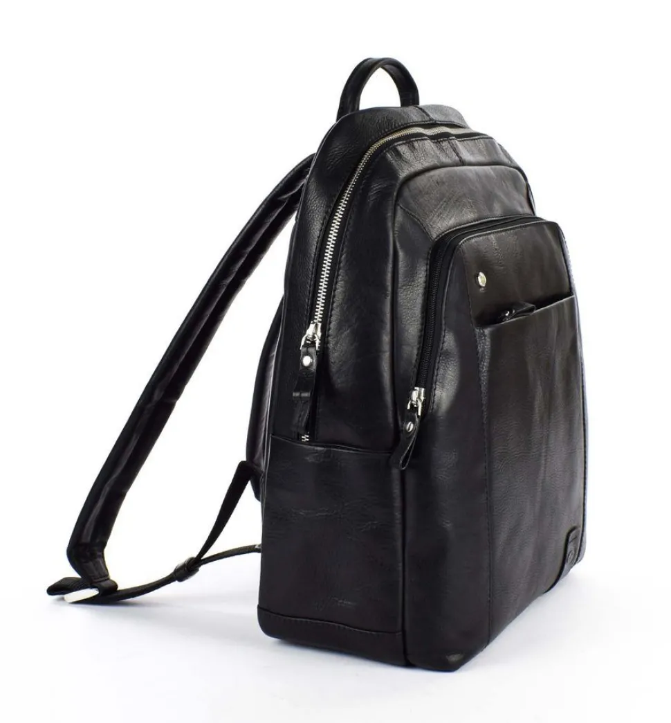 Zaino lavoro in pelle Acciaio 8377 Nero